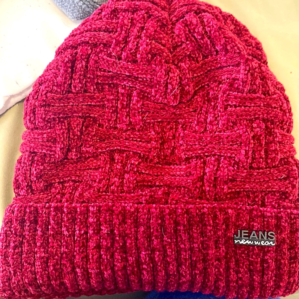 Jeans New Wear Red Velvet Beanie - OS - Red